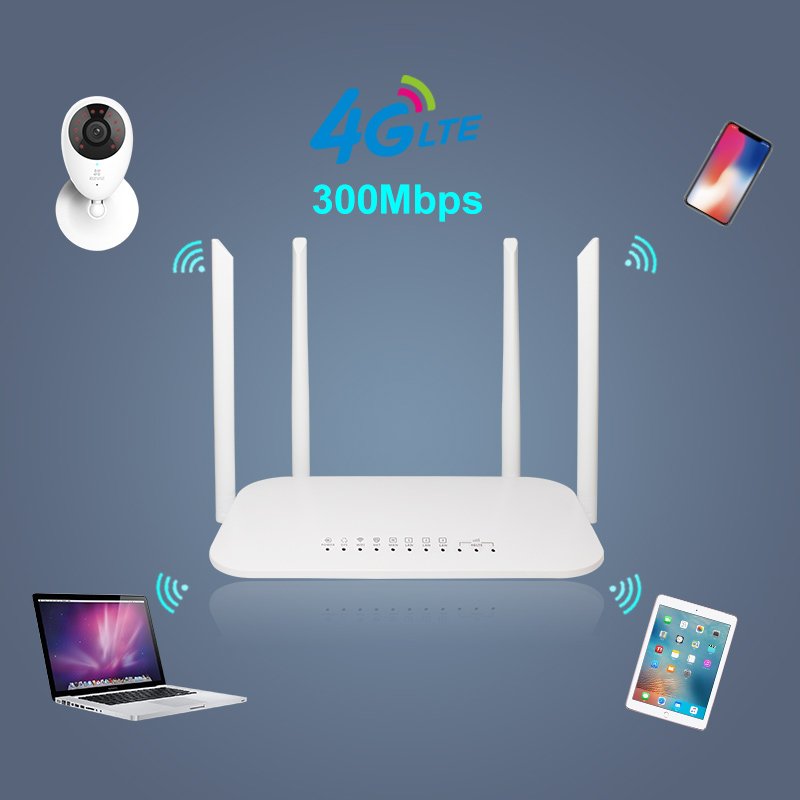 RTS 3G 4G Lte Cpe Wifi Wireless Router With Simcard Slot 300Mbps Mobile Hotspot Router 4G Modem Lte Router With Sim Card Slot